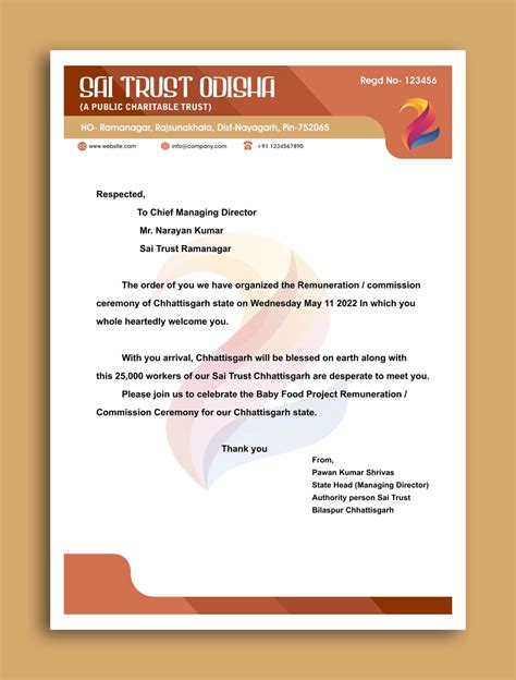 trust letterhead|simple format for letter without letterhead.
